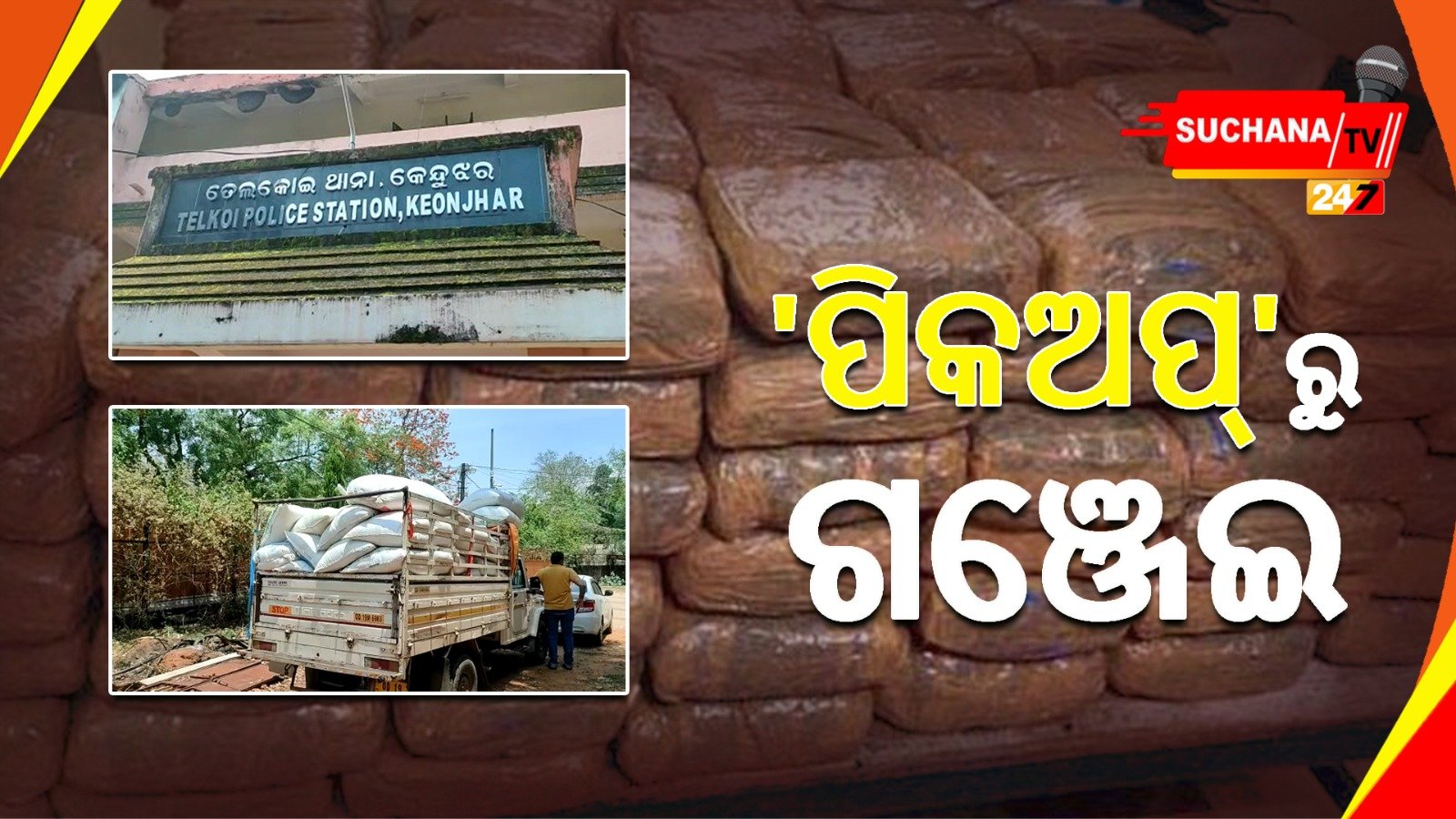 ପିକଅପରୁ ଗଞ୍ଜେଇ ଜବତ, ଜଣକୁ କାବୁକଲେ ଗାଁ ଲୋକେ