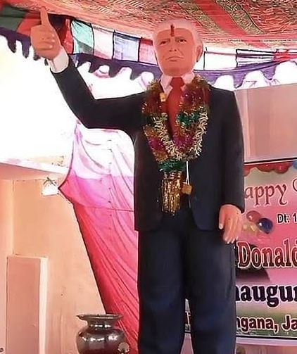 ଭାରତରେ ପୂଜା ପାଉଛି ୬ ଫୁଟ ଉଚ୍ଚ ଟ୍ରମ୍ଫଙ୍କ ପ୍ରତିମୂର୍ତ୍ତି