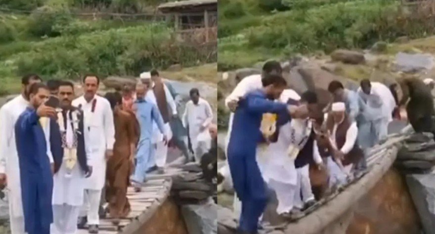 ଦୁର୍ବଳ ପୋଲୋ ଉପରେ ସେଲଫି ନେବା ପଡ଼ିଲା ମହଙ୍ଗା, ନେତାଙ୍କ ସମେତ ସମସ୍ତ ସମର୍ଥକ ଏକ ଧକ୍କାରେ ପଡ଼ିଲେ ତଳେ